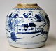 Chinese bojan 
in blue/white 
porcelain. 19th 
century China. 
Glazed. With 
landscape motif 
in blue ...