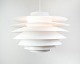 Oval ceiling lamp designed by the renowned Sven Middelboe and produced by Thorn, carries ...