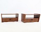 Wall mounted - Bedside tables - Shelf and drawer - Brass - Teak - 1960
Great condition
