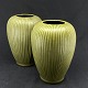 Height 20 cm.Stamped Made in Denmark Søholm 2107.The vases have a fluted exterior and ...
