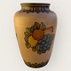 Bornholm ceramics, Hjorth, Vase, Fruit motif, 20.5 cm high, 15 cm wide no. 52 *Nice condition*