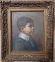 Charming 
portrait of 
young boy. 
Painted on 
cardboard. 
Signed by the 
artist in the 
lower right ...