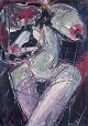 Wolfgang K. E. 
Lehman, German 
artist.
Mixed media on 
paper.
Expressionist 
depiction of a 
...