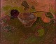 Helga 
Kai-Larsen, 
Swedish artist.
Oil on canvas.
Still life 
with bowl and 
fruits.
Modernist ...