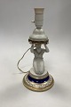 Royal Copenhagen Lamp with figurine of ladyBowl on stand, redone to lamp.Measures 22cm ...