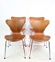 This set consists of four iconic "Seven" chairs designed by Arne Jacobsen and produced by Fritz ...
