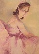 Pál Fried (1893-1976), well listed Hungarian artist.Oil on canvas.Portrait of a ballerina in ...