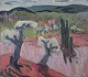 Listed Swedish 
artist.
Oil on canvas.
Southern 
French 
landscape in 
fauvist ...