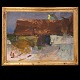 Oluf Høst, 1884-1966, oil on canvasBognemark with moonSigned and dated 1952Visible size: ...