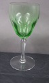 Windsor krystalglas med facetsleben stilk, 
hvidvinsglas med lysegrøn kumme 13,5cm