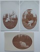 Three unused 
photo 
postcards: 
Motifs with 
people and 
their cats. In 
good condition