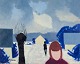 K. Westerberg 
alias Knud 
Horup 
(1926-1973), 
Danish artist.
Oil on canvas. 
Modernist 
style. ...