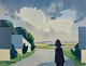 K. Westerberg 
alias Knud 
Horup 
(1926-1973), 
Danish artist.
Oil on canvas. 
Modernist 
style. ...