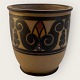 Bornholm ceramics, Hjorth, Brown stoneware, No. 60, With ornament motif, 9.5 cm high, 9 cm in ...