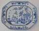 Chinese octagon 
angular 
blue/white 
serving dish, 
Kangxi period, 
18th century. 
Decorated with 
...