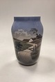 Royal 
Copenhagen Art 
Noveau Vase No. 
2776/1217. 
Motif with 
country road, 
fields and road 
...