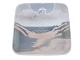 Bing & Grondahl square dish decorated with the west coast of Denmark.The factory mark tells, ...