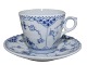 Royal 
Copenhagen Blue 
Fluted Half 
Lace, small 
coffee cup with 
matching 
saucer.
Decoration ...