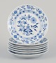 Meissen, 
Germany. Blue 
Onion pattern. 
A set of seven 
plates.
Hand-painted 
in ...