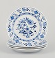 Meissen, 
Germany. Blue 
Onion pattern. 
Four deep 
dinner plates.
Hand-painted 
in ...