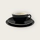 Royal 
Copenhagen, 
Aluminia, 
Confetti, Black 
teacup trio 
set, Plate 17cm 
in diameter, 
Cup 9.5cm ...
