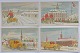 Fire tegnede 
postkort med 
"posten på vej 
gennem 
København". 
Alle ubrugt og 
i god stand.