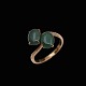 14k Gold Ring 
with Jadeite.
Stamped 14k.
Size 55 mm - 
US 7.
Width 1,4 cm. 
/ 0,55 ...