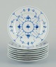 Royal 
Copenhagen Blue 
Fluted Plain. 
Eight plates.
Model 1/180.
From the 
1950s/1960s.
First ...