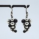 Georg Jensen; 
Pair of 
Moonlight 
Grapes earrings 
in sterling 
silver with 
black onyx.
Stamped "GJ 
...