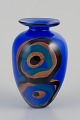 Ioan Nemtoi 
(Romanian, b. 
1964) art 
glass. Handmade 
art glass vase. 
Blue, brown, 
and black ...