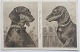 Postcard: 
Portrait of two 
dachshunds: 
Cousin Franz 
and pious 
Helene. Sent 
from Germany to 
...