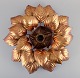 French designer. Large ceiling/wall lamp in gilt metal.