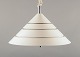 Hans-Agne Jakobsson, Swedish designer.
Ceiling lamp in white-painted metal and chrome.