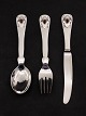 Georg Jensen 
anniversary 
children's 
cutlery 
sterling silver 
with carnelian 
nice as new 
item no. ...
