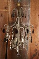 Old French 
prism 
chandelier with 
clear and 
violet glass 
prisms, as well 
as a lot of 
small glass ...