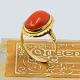 A coral ring in 14k gold