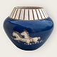 Haunsø 
ceramics, Vase 
with horses, 
Blue glaze, 
14cm wide, 11cm 
high *Nice 
condition*