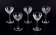 Val St. Lambert, Belgium. 
A set of five Art Deco liqueur glasses.