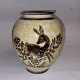 Ceramic vase 
from Humlebæk 
ceramics. 
Decorated with 
an incised 
motif of 
leaping deer. 
In good ...