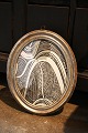 Antique, oval French silver frame (Wood plated with silver) 
31.5x26.5 cm...