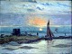 Danish artist 
(19th century): 
Sails are in 
the water in a 
small fishing 
port. Unclearly 
signed. ...