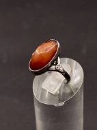 830 silver vintage ring with amber