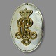 Postman badge, 
King Christian 
X of Denmark. 
From 1912-47.
Silver plated 
and gilded. 
With ...