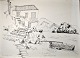 Zwick, Lis 
(1942- 2020) 
Denmark/Sweden: 
Hydra, Greece. 
Marker on 
paper. Signed: 
Lis Zwick 1971. 
...