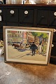 Decorative 
watercolor 
painting by 
Erik Larsen 
with a motif 
from Paris. The 
picture is 
framed in ...