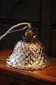 Antique, 1800s ceiling lamp with waffled lampshade in poor man