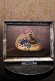 Decorative 
small 19th 
century 
painting 
(painted on 
wood) with a 
motif of a pair 
of small Easter 
...