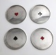 Michelsen. 
Sterling trays 
for glass with 
playing card 
logo (925). 
Diameter 7.4 
cm. Sold as a 
set ...