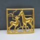 A. Dragsted; A Brooch of 14k gold, with motif of two deers