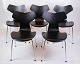 This set of 
five Grand Prix 
chairs, model 
3130, designed 
by Arne 
Jacobsen and 
manufactured by 
...